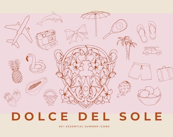 Italy Line Art Icon - Summer Wedding Icons - Hand Drawn Summer Icons - Vacation Holiday Line Art Travel Icons PNG - Summer Line Art Vector