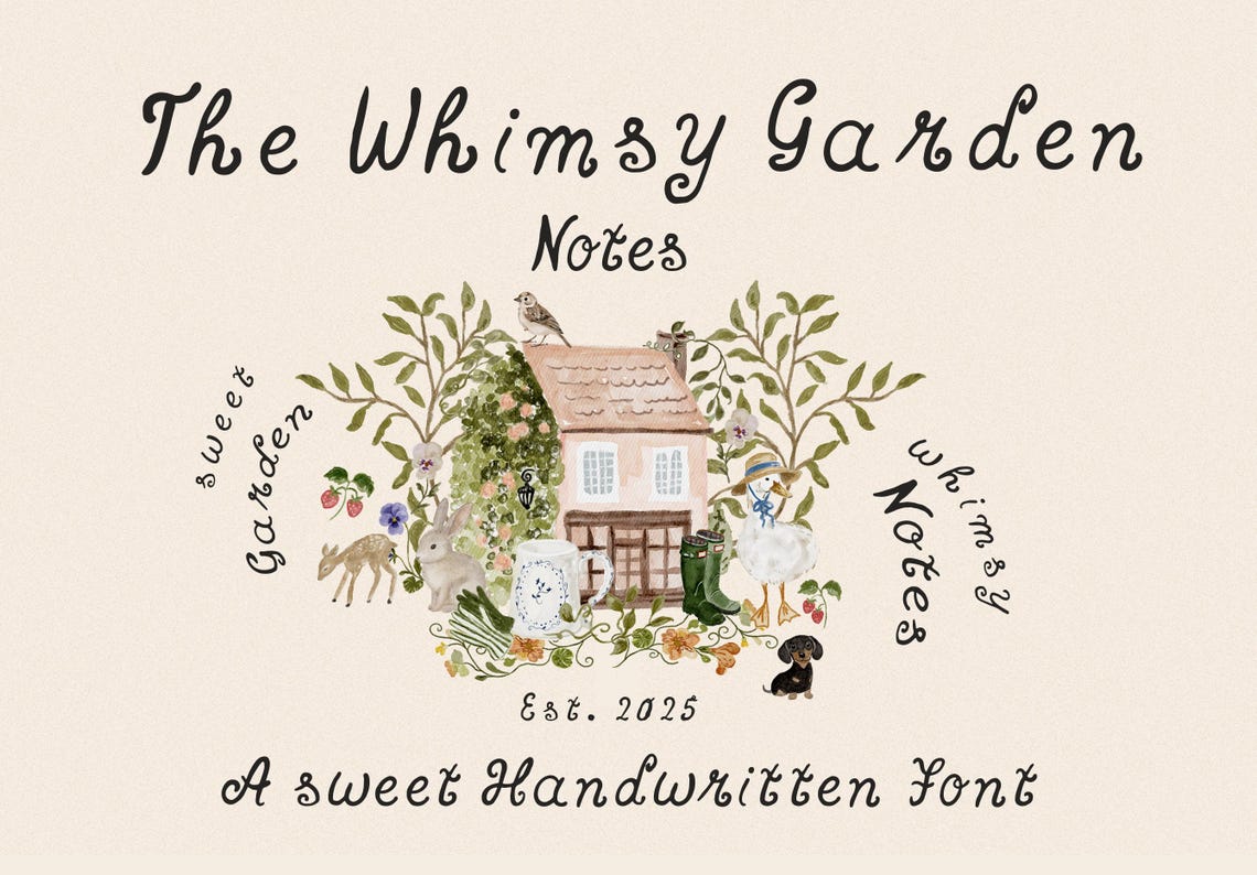 Whimsy Handwriting Hand Lettered Font, Handwritten Notes Font, Hand Lettered Font ...