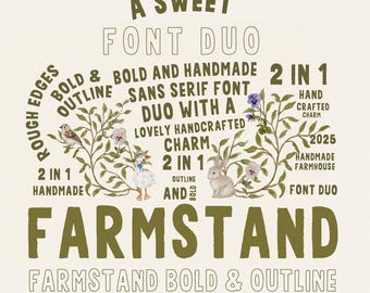Handgeletterd lettertype, vet handgeschreven lettertype, handgeschreven Sans Serif-lettertype, rustieke boerderijlettertype, handgemaakt vetgedrukt lettertype, overzichtslettertype
