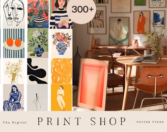 300 Prints Mega Bundle - Scandinavian Neutral Prints Bundle - Abstract Prints Gallery Wall Set - Commercial Use Poster Bundle