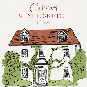 Custom Wedding Venue Illustration - Wedding Invitation Sketch - Hand ...