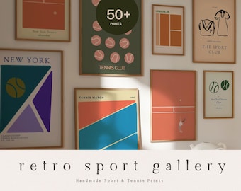 Tennis Aesthetic Print - Retro Sport Print - Tennis Poster - Old Money Aesthetic Prints - Tennis Prints Bundle - Sport and Tennis Wall Art