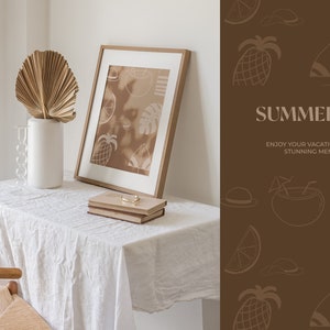 Abstrakt sommar clipart - sommar linjekonst illustration - abstrakt sommar affisch - sommar ikoner - strand semester resor clipart bild 3