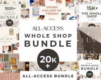 Clip Art & Font Whole Shop Bundle - Print Mega Bundle - Watercolor Clipart Bundle - Entire Shop Bundle - Digital Clipart PNG Bundle