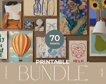 70 Eclectic Prints Mega Bundle - Retro Nostalgic Kids Room Print Bundle - Vintage Retro Prints Bundle - Colorful Wall Art Commercial Use