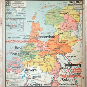 Pays-Bas / Netherlands - Ancienne carte scolaire Vidal-Lablache 29, Tirage 17, 1940 / Very old school map