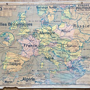 Europe politique - Ancienne carte scolaire Vidal-Lablache 13, T86, 1920 - Old school map