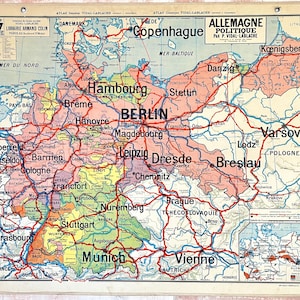 Germania / Germania - Mappa molto vecchia della scuola Vidal-Lablache 27, T28, 1936 / Mappa molto vecchia della scuola