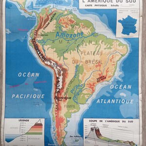 Sud America, Oceania / Sud America, Oceania - Mappa vecchia scuola MDI 5-6, 1960 / Mappa vecchia scuola
