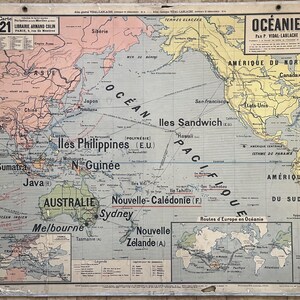 Oceania, Australia / Oceania, Australia - Mézières - Mappa della scuola molto vecchia Vidal-Lablache 21, Stampa 15, 1900 / Mappa della scuola molto vecchia