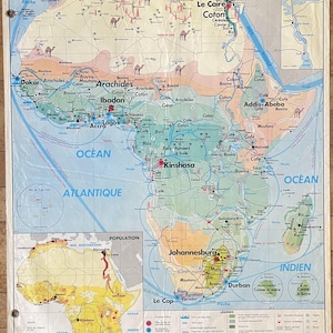 África económica, física / África económica y física - Mapa de la vieja escuela MDI, 1971 / Mapa de la vieja escuela