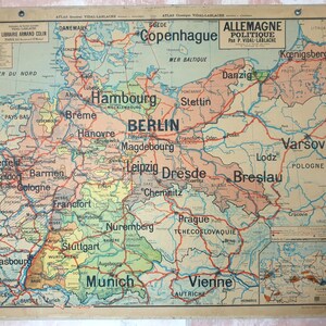 Germania / Germania - Mappa della scuola molto vecchia Vidal-Lablache 27, T23, 1920 / Mappa della scuola molto vecchia
