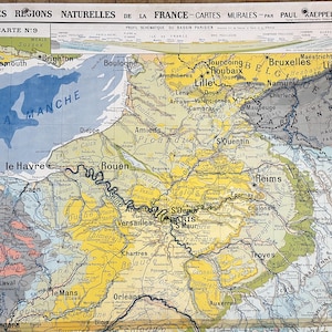 Parigi, Bacino di Parigi / Francia Bacino di Parigi - Mappa vecchia Hatier Kaeppelin 6, 1950 / Mappa vecchia scuola