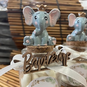 Pot Baptême Safari éléphant (sans dragées)