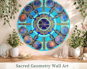 Handmade Large Wall Art for Calm Interior Spaces, Meditation Rooms & Spiritual Home Decor – Original Sacred Geometry Statement Piece (60cm)