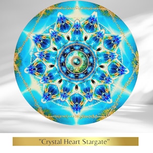 Portail d'activation « Crystal Heart Stargate », outil de support de fréquence multicouche et codé par la lumière, objet de collection d'origine