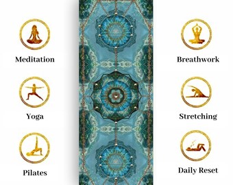 Inner Earth &#39;&#39;Alignment Mat&#39;&#39;, Encoded with light codes, Natural rubber Yoga mat incl Strap