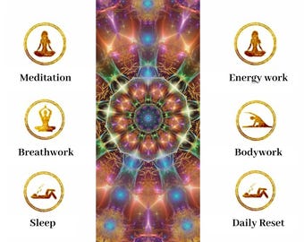 Yoga Mat, &#39;&#39;Generator&#39;&#39; Stargate Alignment Mat, Healing Pod, Sacred Space Mat, Energy Healing, Meditation Mat, Rubber, Fitness Exercise Mat