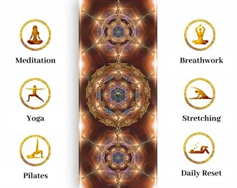 Ruby Ray Crystalline &#39;&#39;Alignment Mat&#39;&#39;, Encoded with light codes, Natural rubber Yoga mat incl Strap