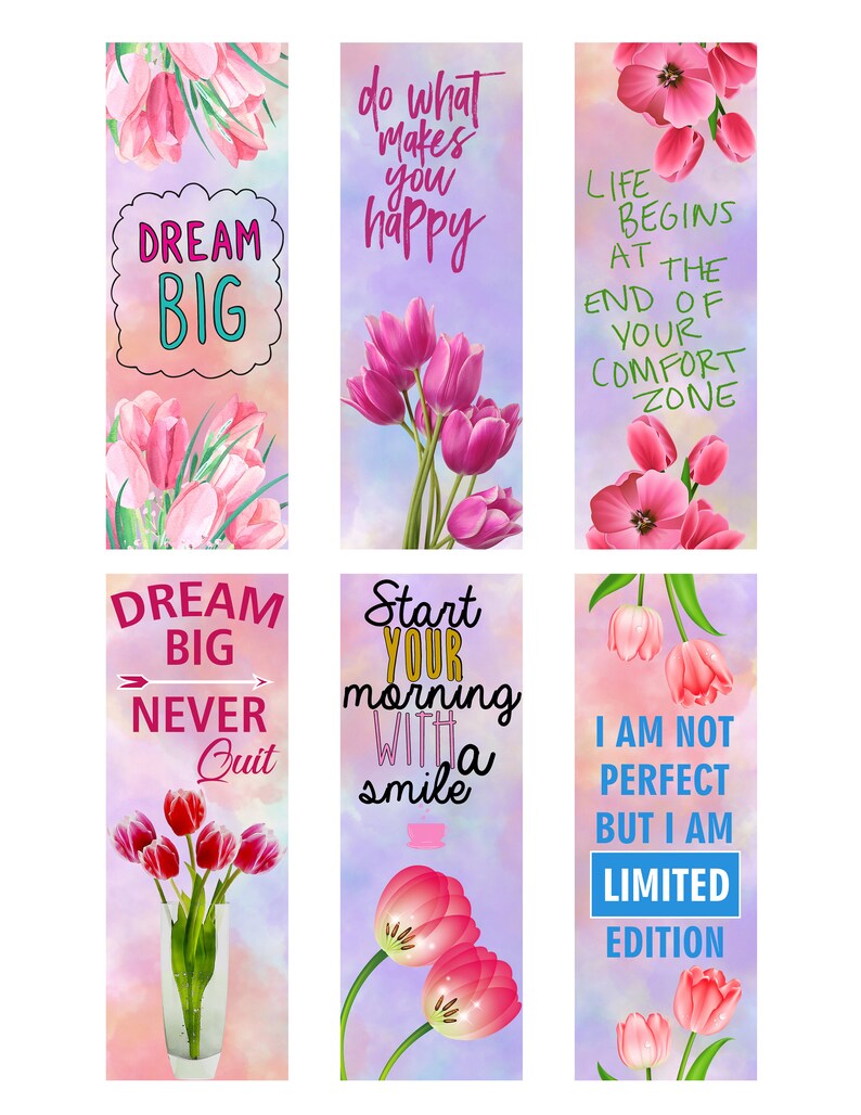 Printable Bookmarks with Inspirational Quotes Book Lovers | Etsy