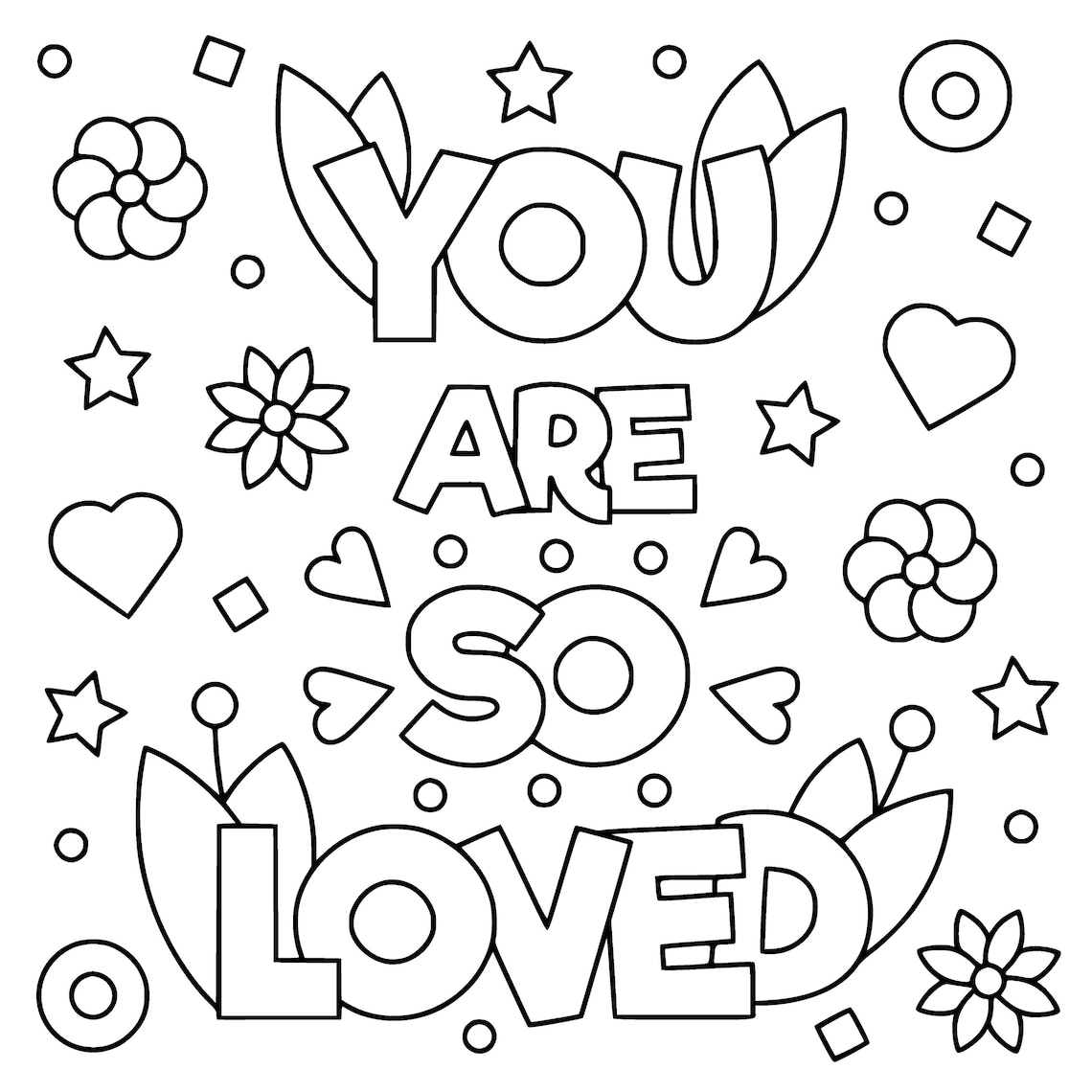 Inspirational PDF Coloring Pages, Positive Message Printable, Self ...
