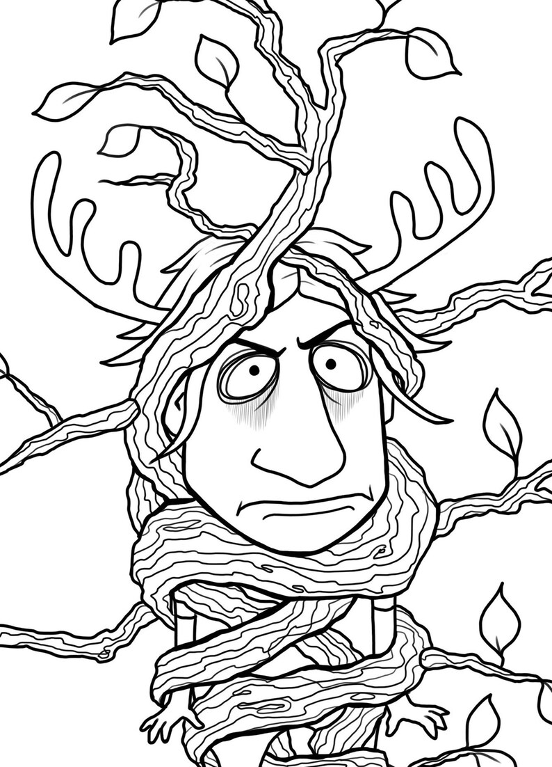 Tree Hugger Coloring Page Printable Lockdown Coloring | Etsy