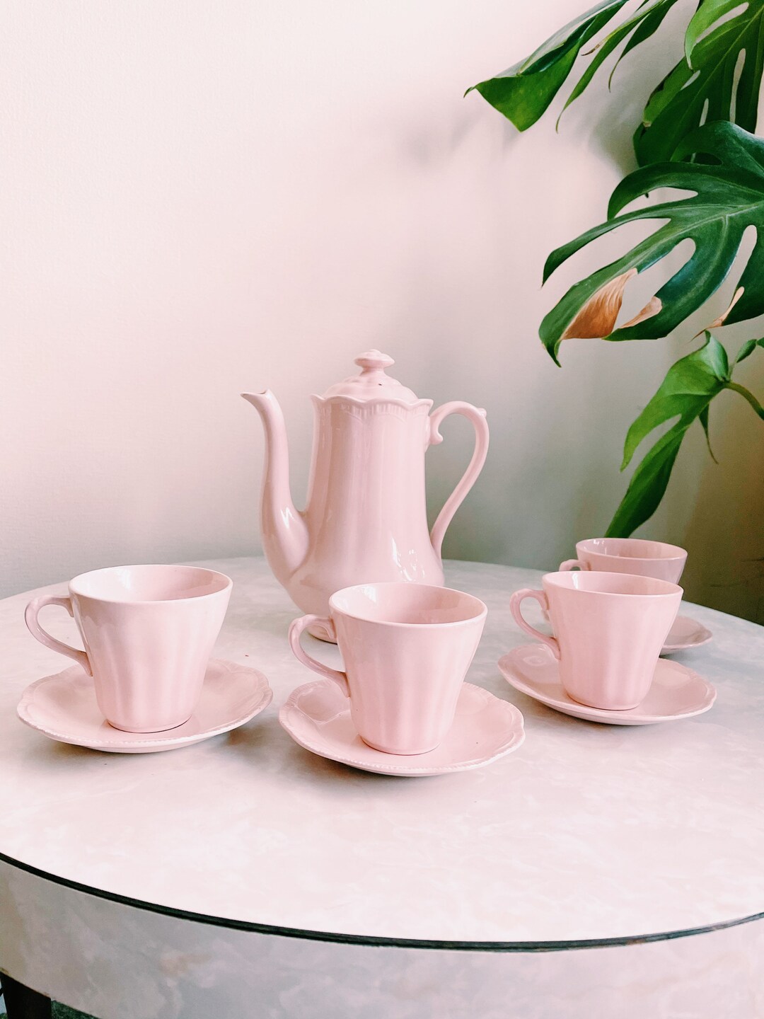 J & G Meakin Pink Rosa Sol Small Coffee Pot Set Etsy