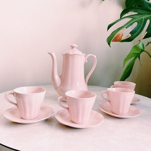J & G Meakin Pink Rosa Sol small Coffee Pot Set