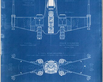 X Wing Blueprint Etsy