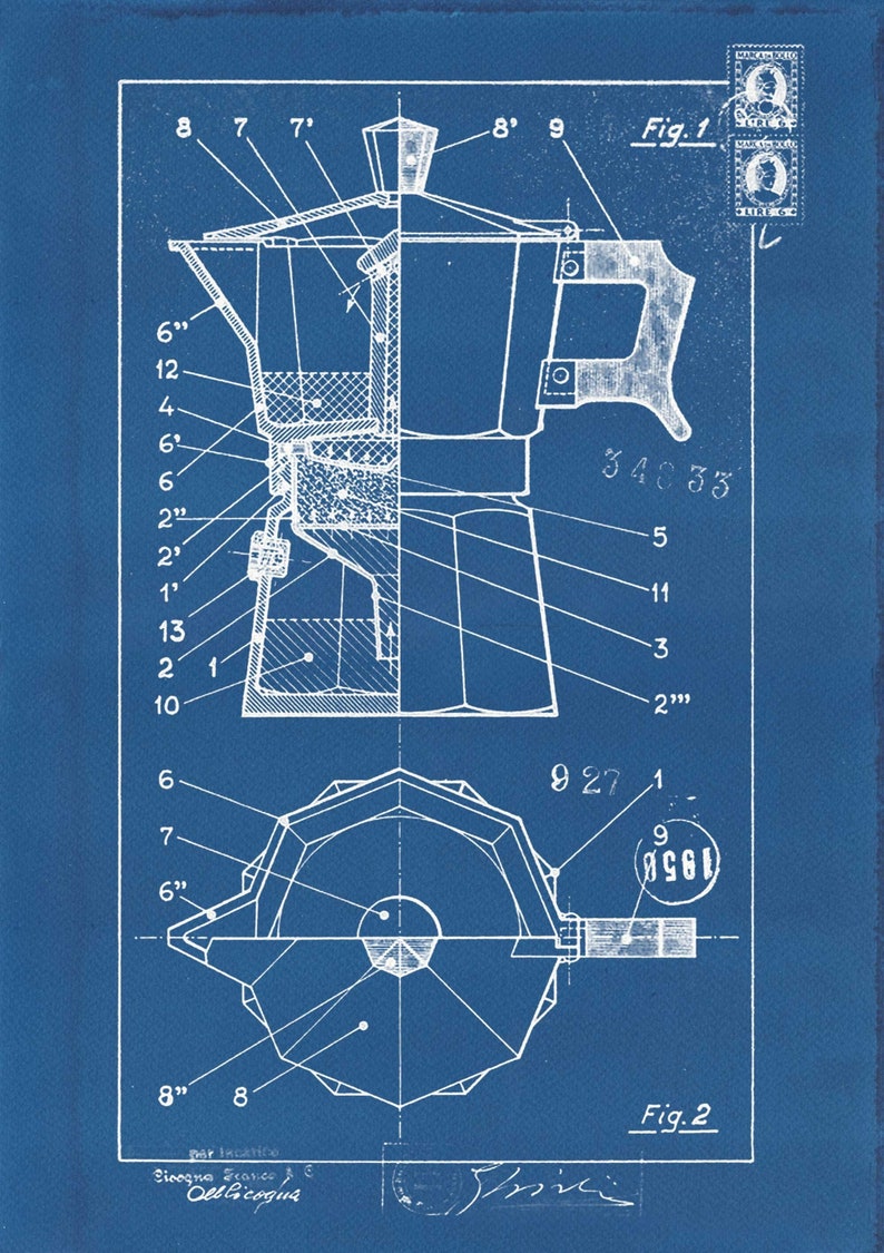 Genuine Cyanotype Blueprint Patent 