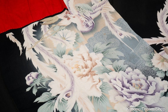 White Phoenixes Tomesode - Antique Women's Kimono… - image 5