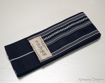 Japanese Traditional KAKU OBI Kimono Belt Cotton 100% Light Brown Made in JAPAN 
