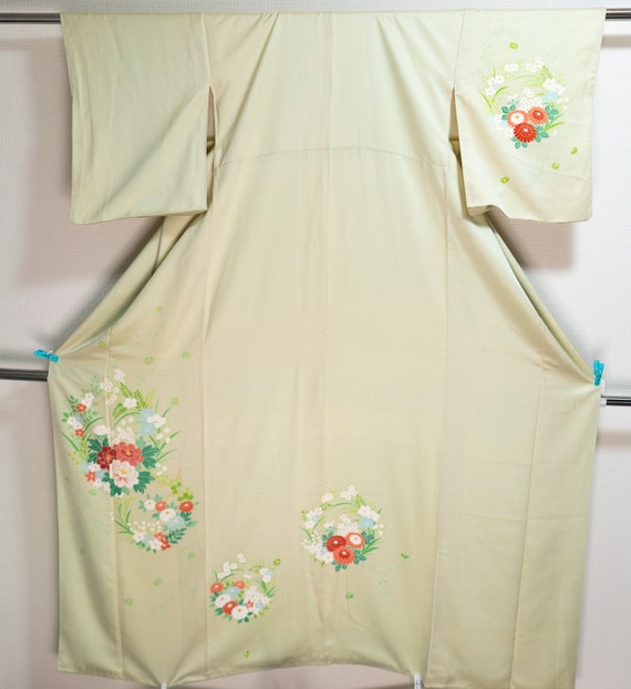 Smooth Light Green Silk Tsukesage Formal Women's Kimono - Etsy