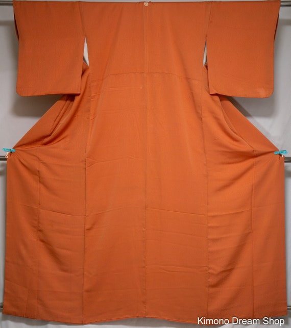 Pastel Burnt Orange Iromuji Kimono - Vintage Silk… - image 1
