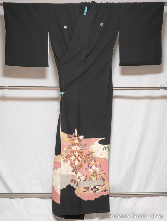 1960s Silk Abstract Tomesode - Traditional Vintag… - image 3