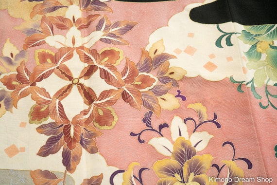 1960s Silk Abstract Tomesode - Traditional Vintag… - image 4
