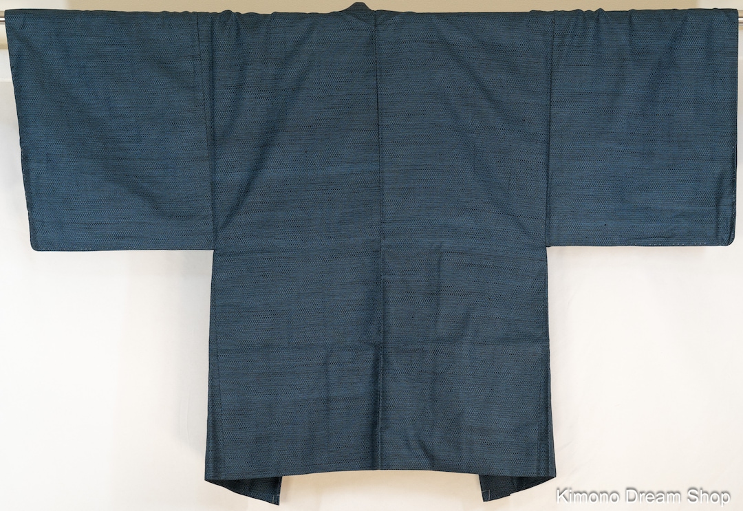 Tortoise Shell Pattern Men's Haori Blue & Black Vintage Deadstock Silk ...
