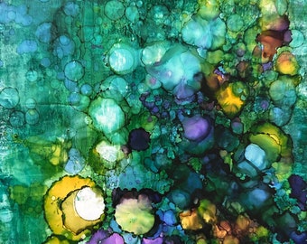 Original art, Alcohol ink abstract painting, Contemporary art