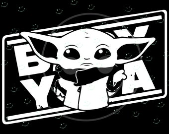 Free Free 222 Stencil Baby Yoda Outline Svg SVG PNG EPS DXF File