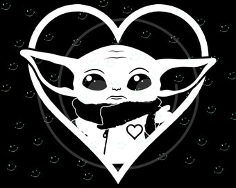 Download Baby Yoda Heart Svg