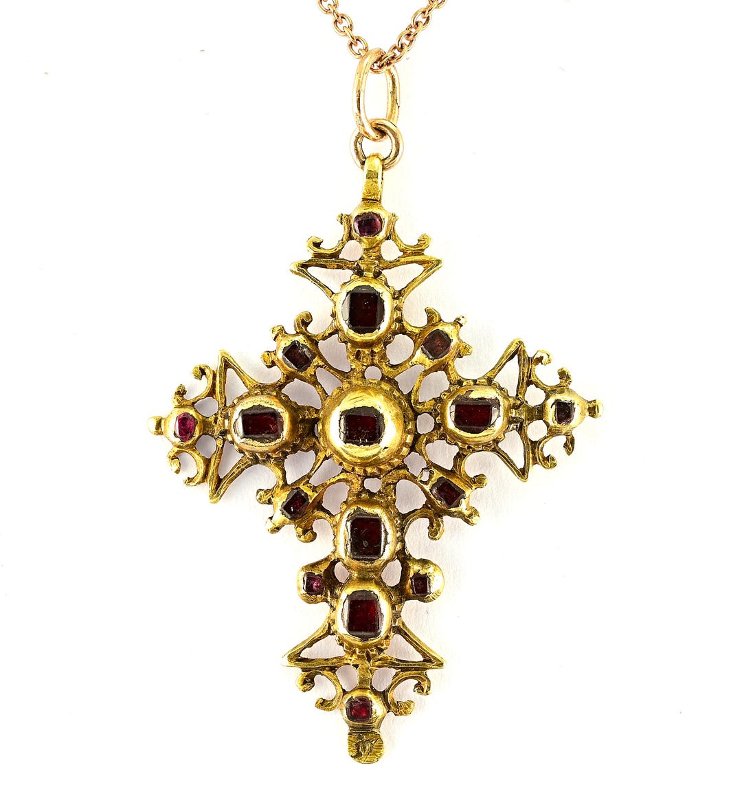 Georgian 18K Gold Cross Pendant With Garnets and Rubies, Circa 1740 - Etsy
