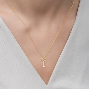 Sterling Silver Infinity Key Necklace: Handmade 925 Silver Pendant