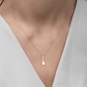 925 Silver Electric Guitar Necklace: Music Jewelry Gift