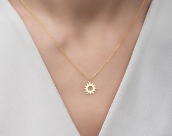 Gold Sun Necklace, Sun Necklace, Sun Pendant, Silver Sun Jewelry, Sunshine Necklace, Celestial Jewelry, Sun Charm