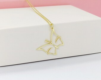 Butterfly Necklace, Butterfly Pendant, 925 Silver Butterfly Charm, 14K Gold Butterfly Jewelry, Animal Jewelry, Gifts For Her