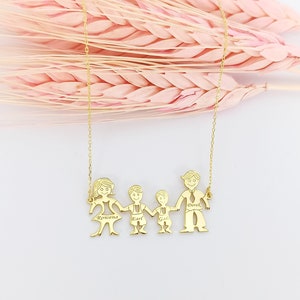 Custom Family Name Necklace: Sterling Silver Kids Names Gift