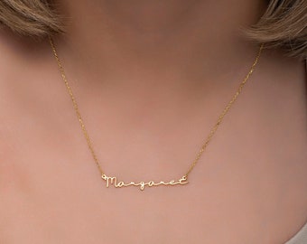 Name Necklace, Signature Name Necklace, Personalized Name Necklace, 14K Solid Gold, Name Necklace Silver, Personalized Jewelry, Gift For Her