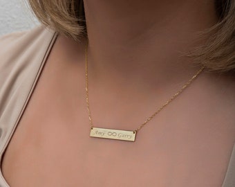 Bar Necklace For Women, Personalized Bar Necklace, Customized Name Necklace, Name Necklace, Custom Necklace, Personalized Gift Jewelry, Gift