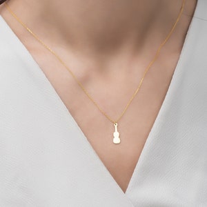 Acoustic Guitar Necklace: 14K Gold or Sterling Silver Music Charm