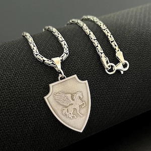 Sterling Silver Pegasus Necklace: Winged Horse Pendant, Greek Mythology Gift